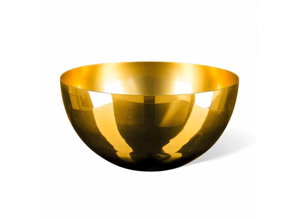 Vază de interior rotundă, din sticlă suflată, finisaj auriu de 24k, fabricată în Italia - aurie Viadurini
