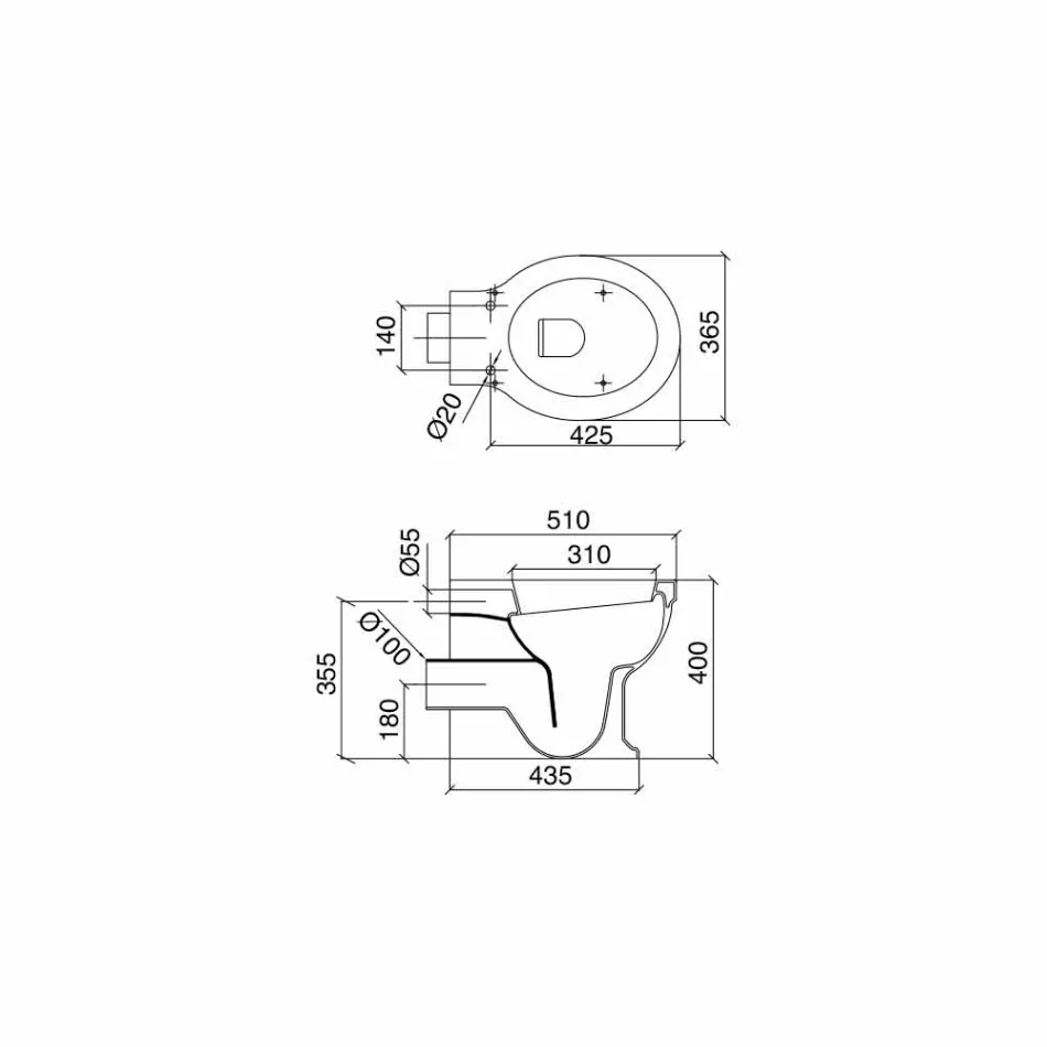 Vase pentru pardoseală Design clasic Înapoi la perete din ceramică Made in Italy - Marwa Viadurini