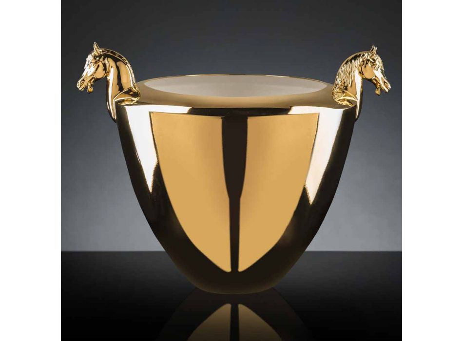 Vază decorativă artizanală din ceramică albă sau aur 24k Made in Italy - Jakcy Viadurini