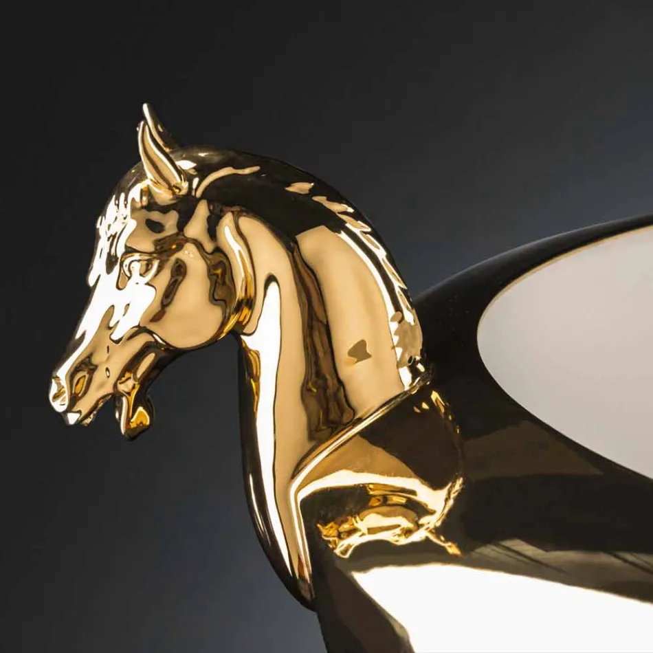 Vază decorativă artizanală din ceramică albă sau aur 24k Made in Italy - Jakcy Viadurini