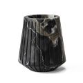 Vază decorativă joasă din marmură Portoro cu design în dungi Fabricată în Italia - Cairo