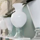 Vaza decorativă de interior din sticlă albă și transparentă Made in Italy - Frodino Viadurini