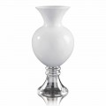 Vaza decorativă de interior din sticlă albă și transparentă Made in Italy - Frodino