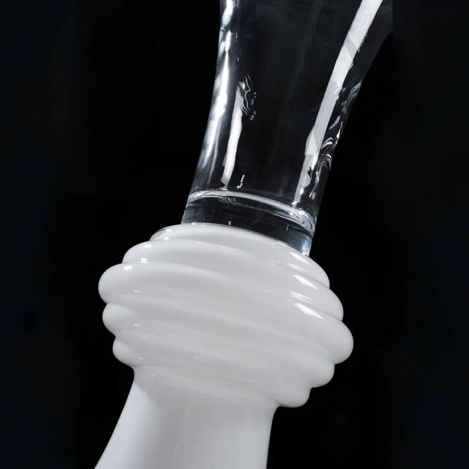 Vaza decorativa din sticla de interior cu baza alba Made in Italy - Catia Viadurini