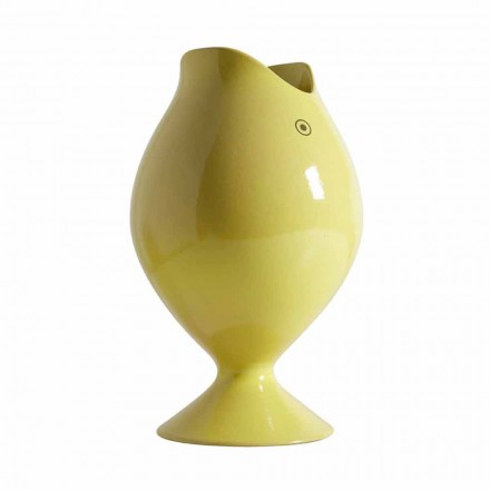 Vază de design decorativ în forma unui pește King în ceramică fabricată în Italia - Rey Viadurini
