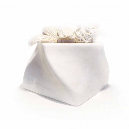 Vază de design decorativ în marmură Bardiglio sau Carrara Fabricată în Italia - Prisma Viadurini