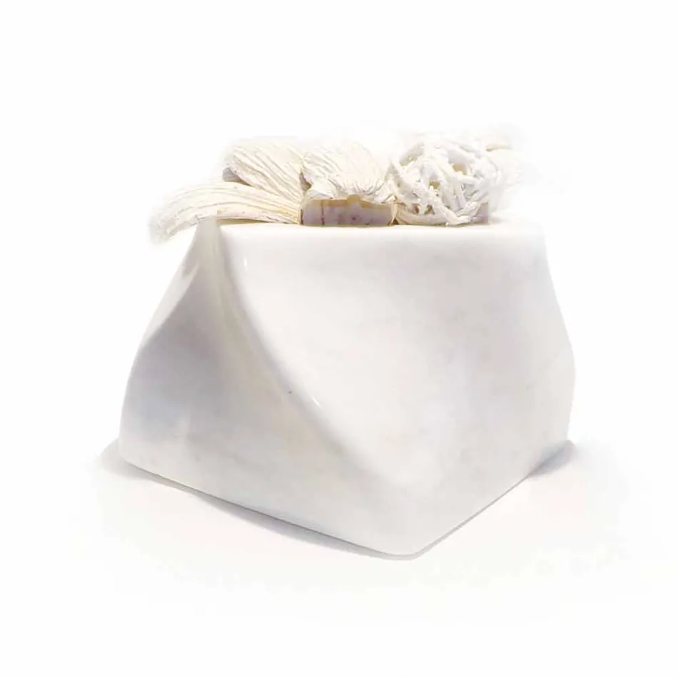 Vază de design decorativ în marmură Bardiglio sau Carrara Fabricată în Italia - Prisma Viadurini