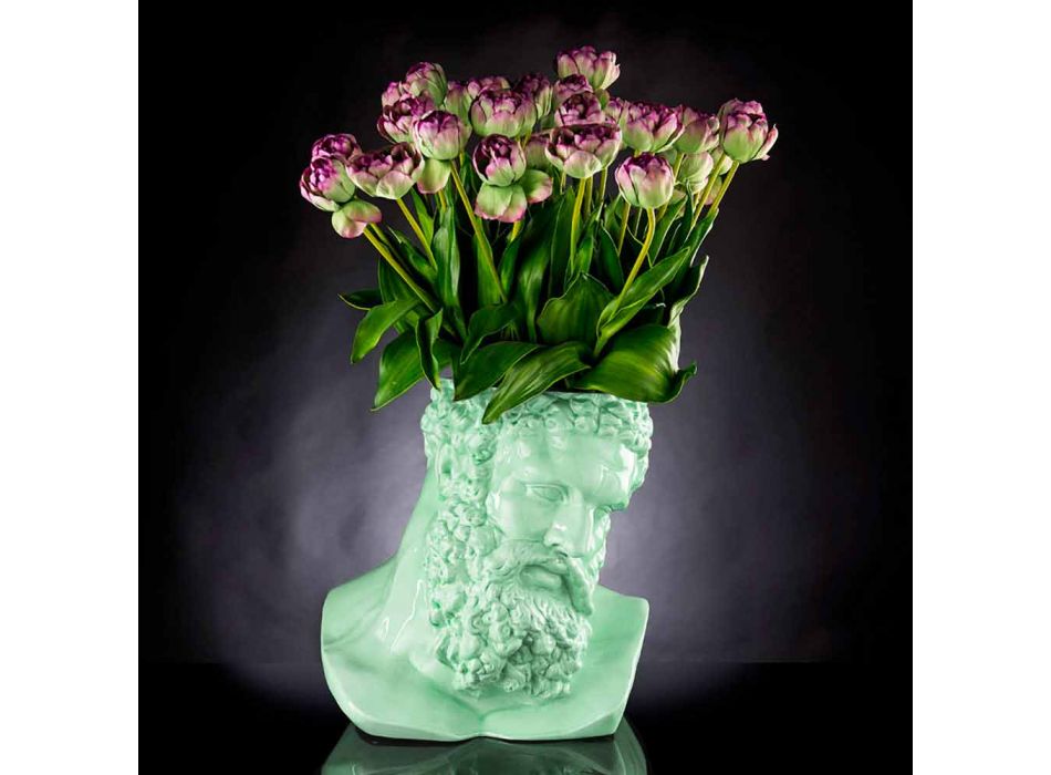 Vază decorativă din ceramică colorată manuală Made in Italy - Maciste Viadurini