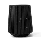 Vază decorativă în marmură albă de Carrara sau design Portoro cu dungi - Cairo Viadurini