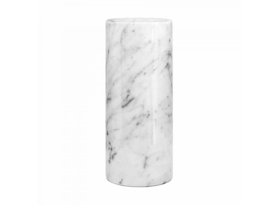 Vază decorativă din marmură albă de Carrara fabricată în design italian - Nevea Viadurini