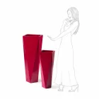 Vază decorativă din polietilenă cu design pătrat Made in Italy - Bonina Viadurini