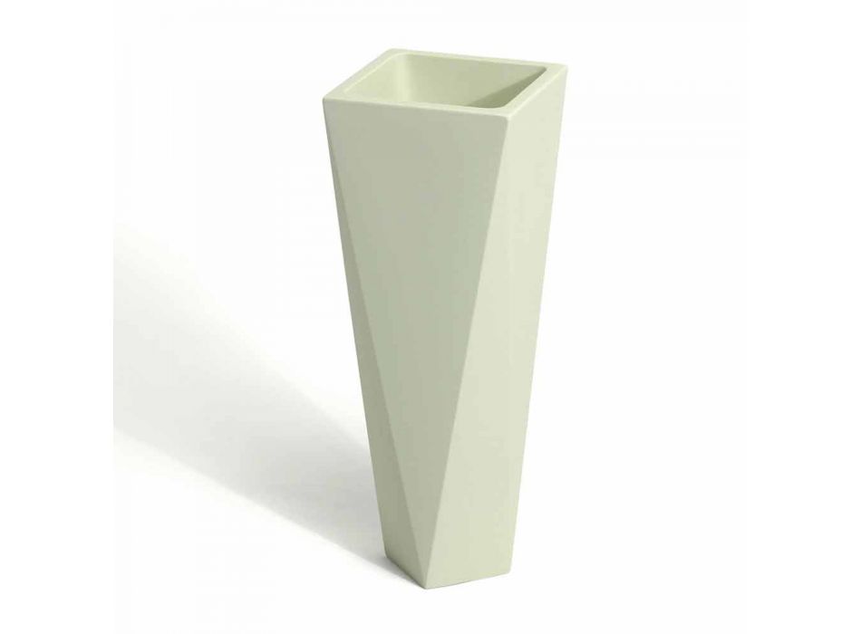 Vază decorativă din polietilenă cu design pătrat Made in Italy - Bonina Viadurini