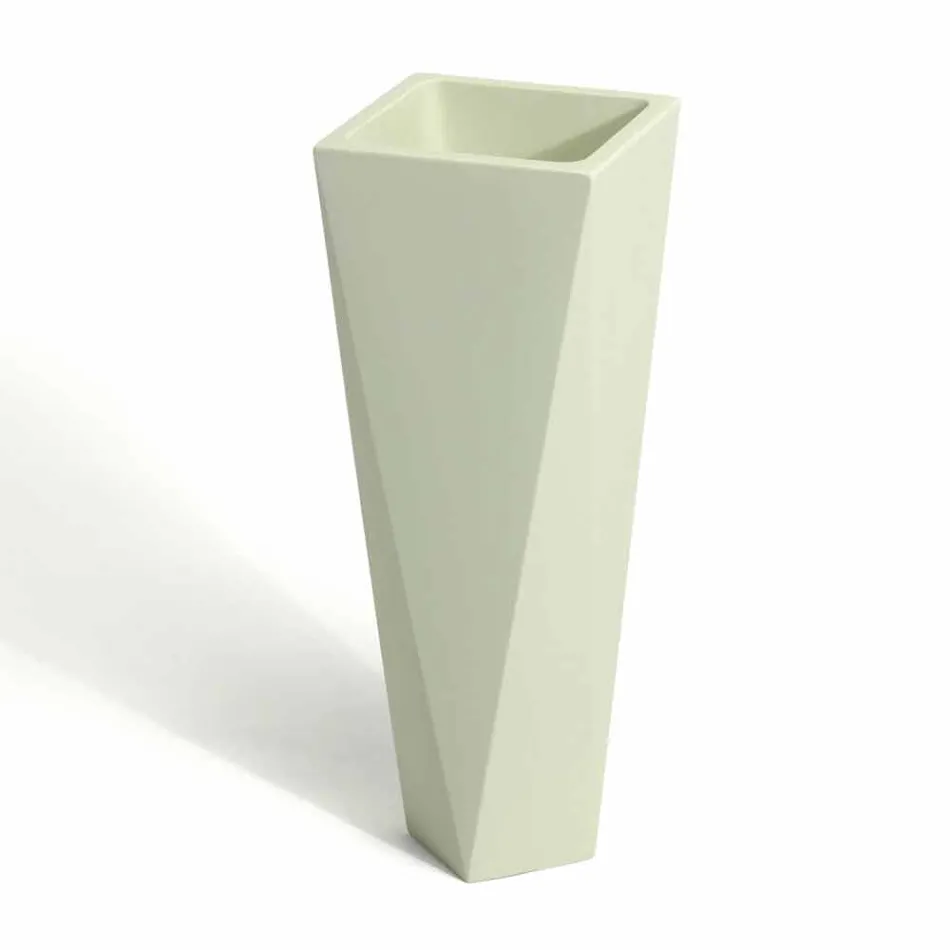 Vază decorativă din polietilenă cu design pătrat Made in Italy - Bonina Viadurini