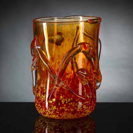 Vază decorativă din sticlă suflată de Murano, fabricată în Italia - Mister Viadurini