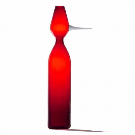 Vază decorativă din sticlă suflată din Murano Roșie fabricată în Italia - Belindo Viadurini