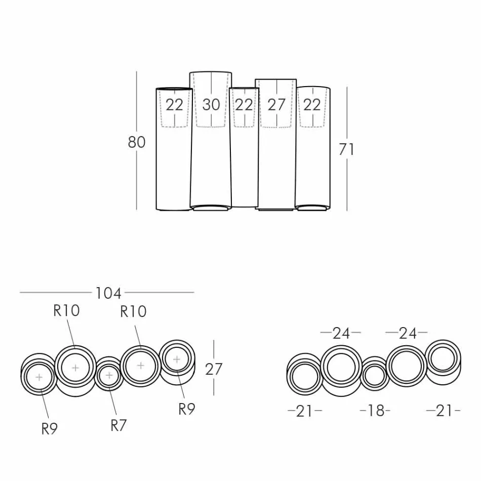 Luminos decorativ vaza Slide Bamboo de design modern realizat în Italia Viadurini