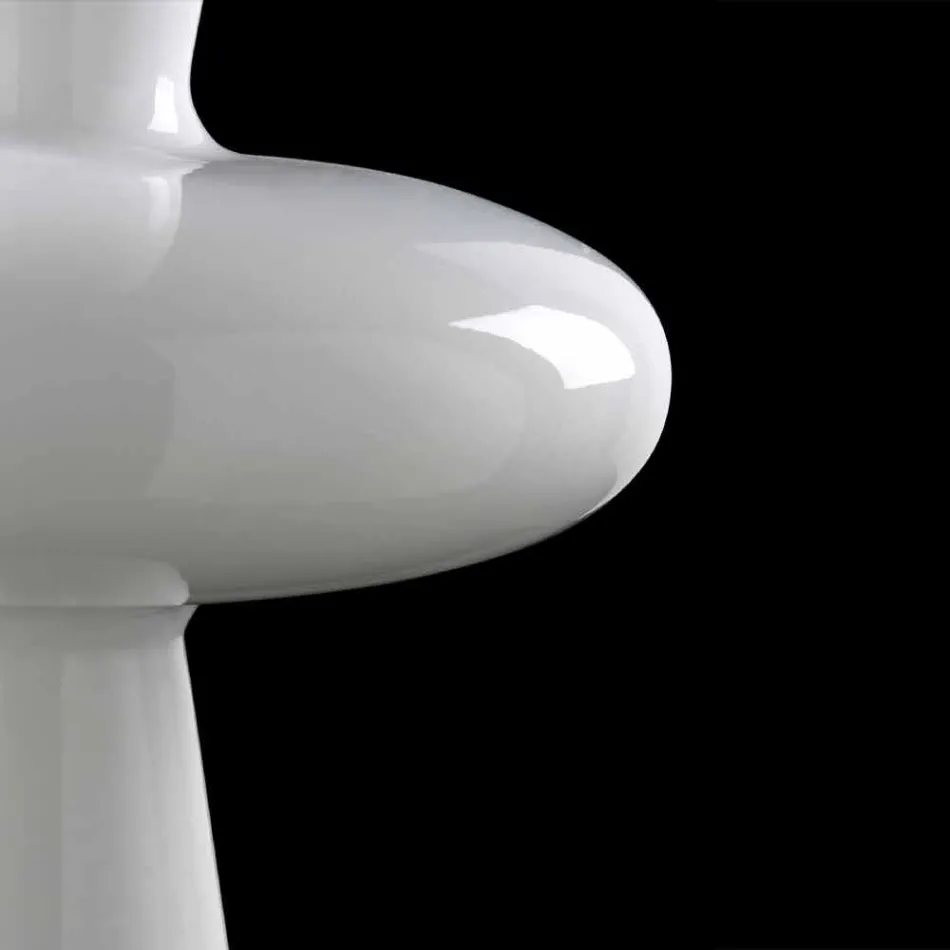 Vaza decorativă modernă din ceramică albă realizată manual în Italia - Tulipo Viadurini