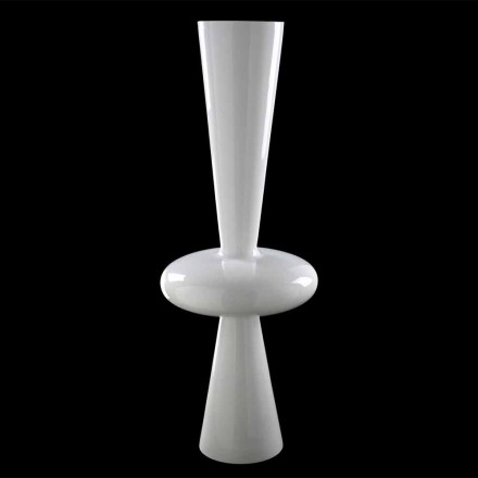 Vaza decorativă modernă din ceramică albă realizată manual în Italia - Tulipo Viadurini