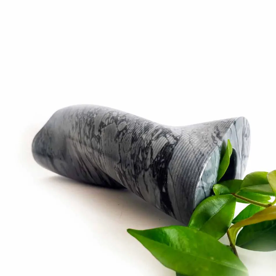 Vaza decorativă modernă din marmură Bardiglio Fiorito Made in Italy - Dido Viadurini