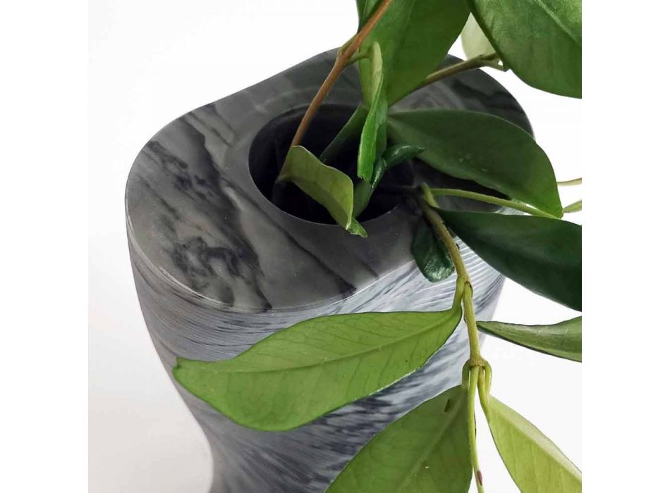 Vaza decorativă modernă din marmură Bardiglio Fiorito Made in Italy - Dido Viadurini