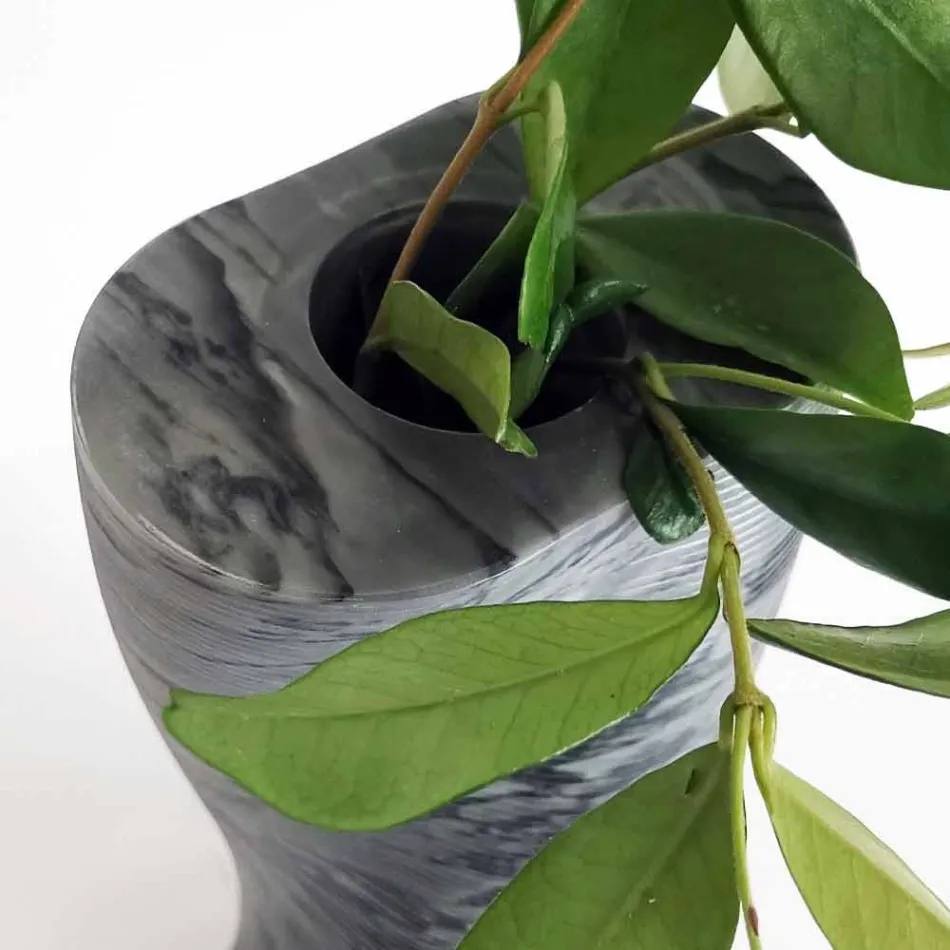 Vaza decorativă modernă din marmură Bardiglio Fiorito Made in Italy - Dido Viadurini