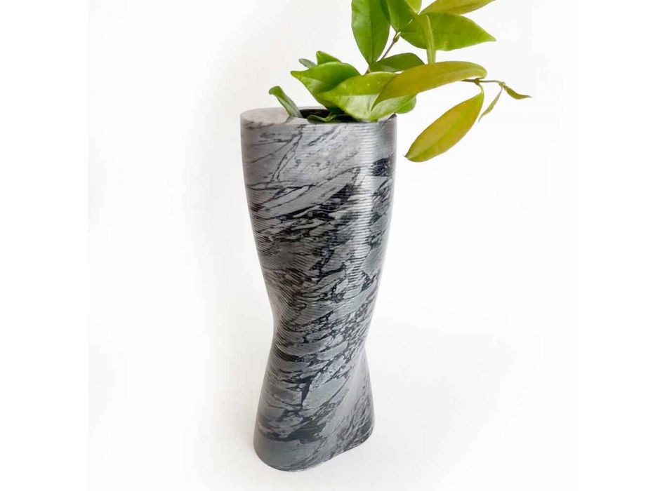 Vaza decorativă modernă din marmură Bardiglio Fiorito Made in Italy - Dido Viadurini