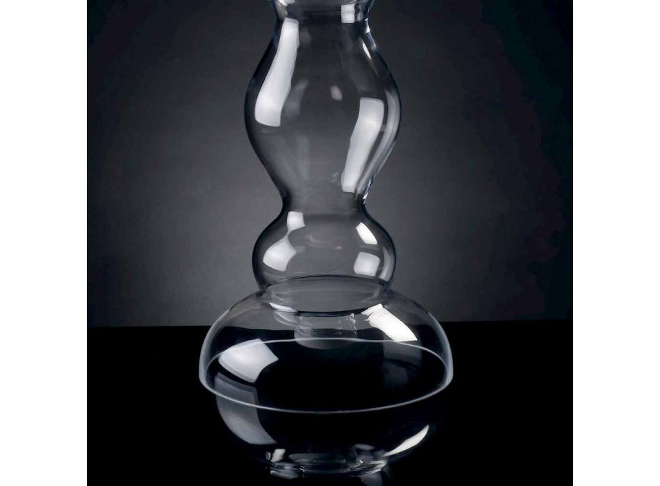 Vaza decorativă modernă din sticlă albă și transparentă Made in Italy - Vulcano Viadurini