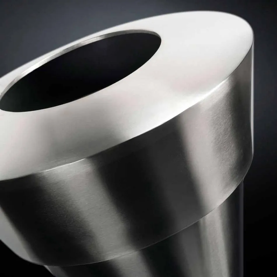 Vaza decorativă de interior din oțel satinat Fabricat în Italia - Gardeno Viadurini