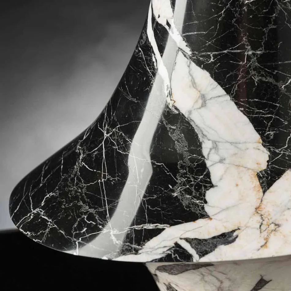 Vaza de interior elegantă din marmură albă și neagră Made in Italy - Original Viadurini