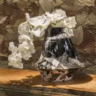 Vaza de interior elegantă din marmură albă și neagră Made in Italy - Original Viadurini