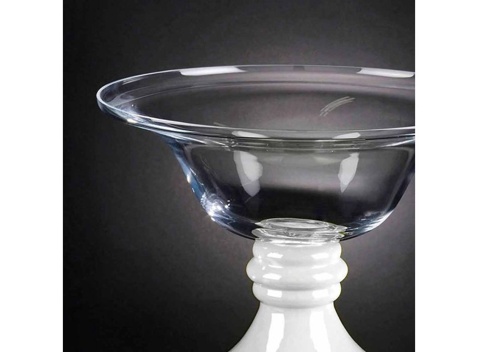Vaza de interior elegantă din sticlă albă și transparentă Made in Italy - Allegra Viadurini
