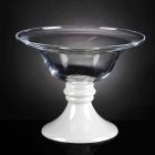 Vaza de interior elegantă din sticlă albă și transparentă Made in Italy - Allegra Viadurini
