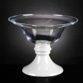 Vaza de interior elegantă din sticlă albă și transparentă Made in Italy - Allegra