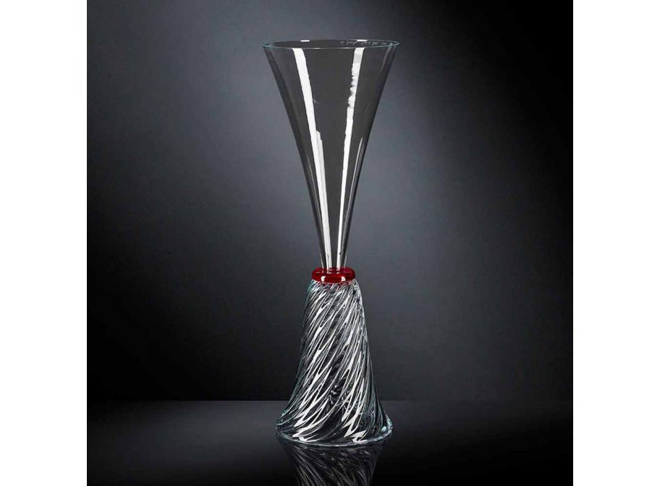 Vază de interior elegantă din sticlă de Murano suflată Fabricată în Italia - Inverso Viadurini