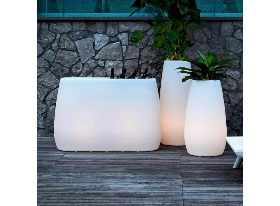 Vază de plantat din plastic luminos, design în 3 dimensiuni - Pandora by Myyour Viadurini