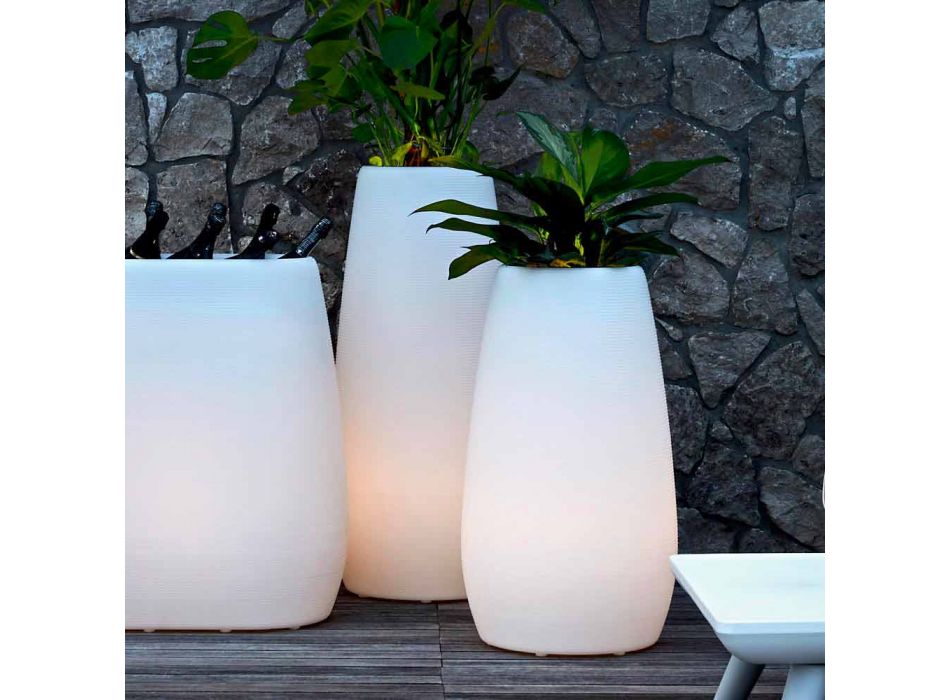 Vază de plantat din plastic luminos, design în 3 dimensiuni - Pandora by Myyour Viadurini