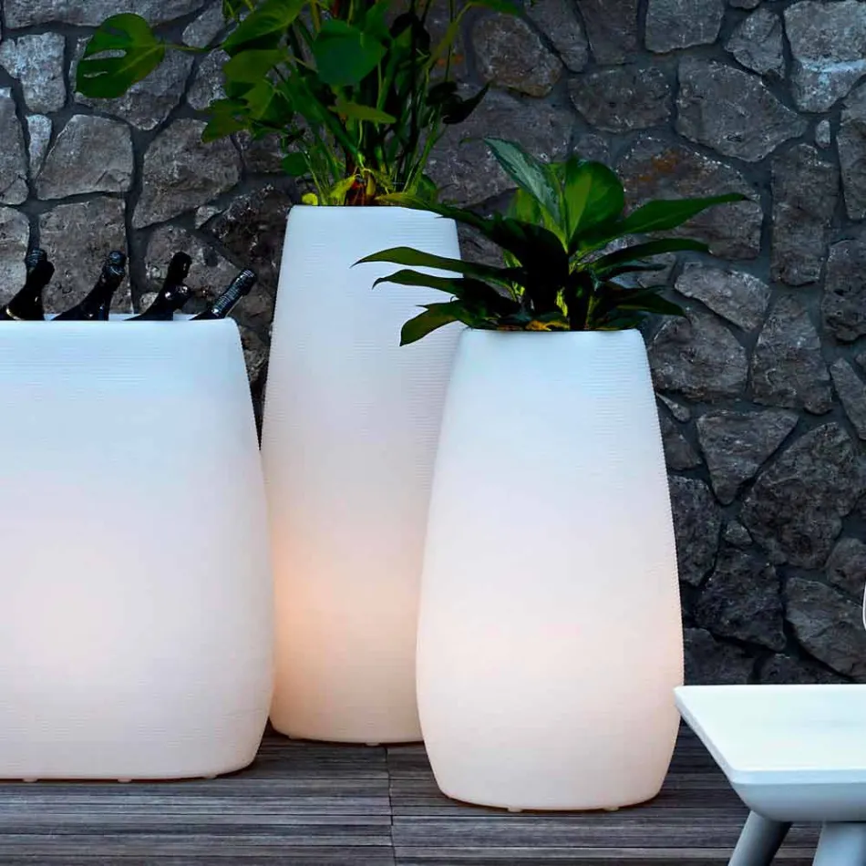 Vază de plantat din plastic luminos, design în 3 dimensiuni - Pandora by Myyour Viadurini