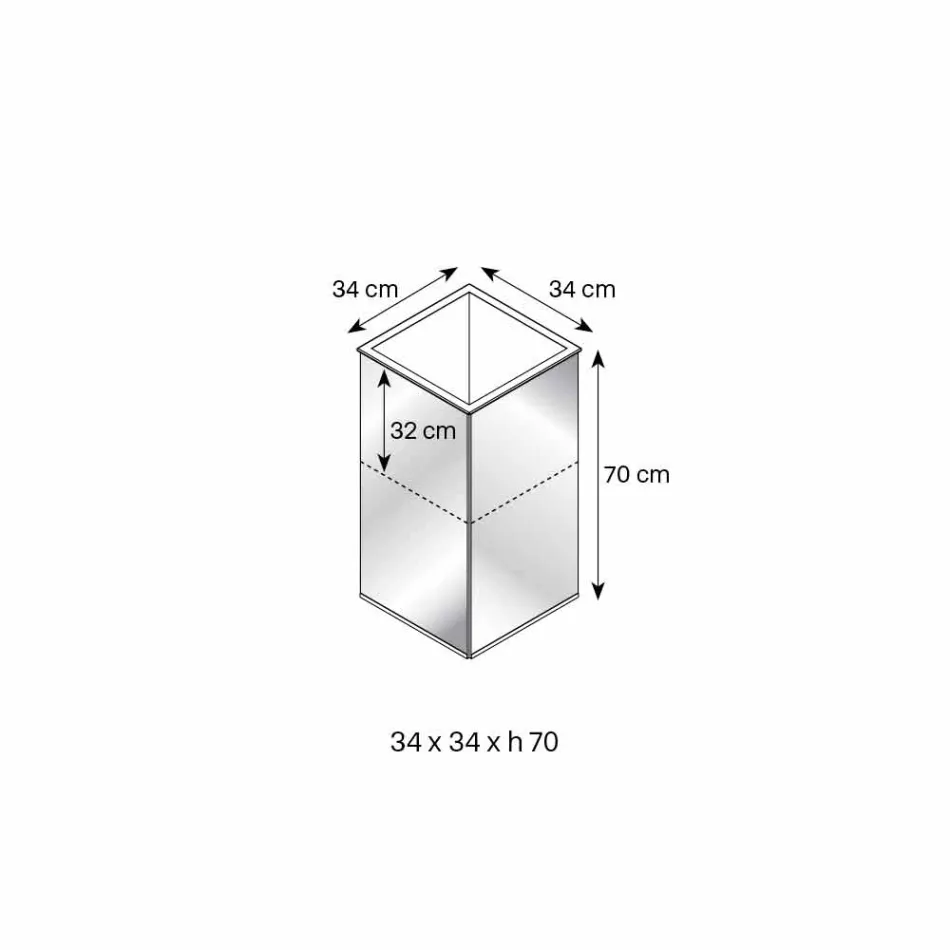 Vază și structură de oglinzi geometrice independente din lemn și oțel - Ghenna Viadurini