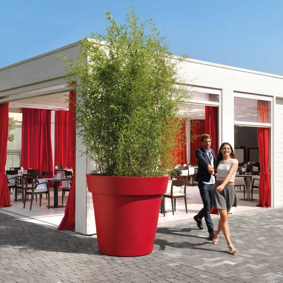 Vasă mare de exterior din polietilenă 4 dimensiuni Made in Italy - Emporium Viadurini