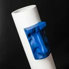 Vaza ceramică albă cu inserție colorată Lucrat manual în Italia - Monte Viadurini