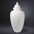 Vază din ceramică albă de design cu decorațiuni realizate manual în Italia - Verio