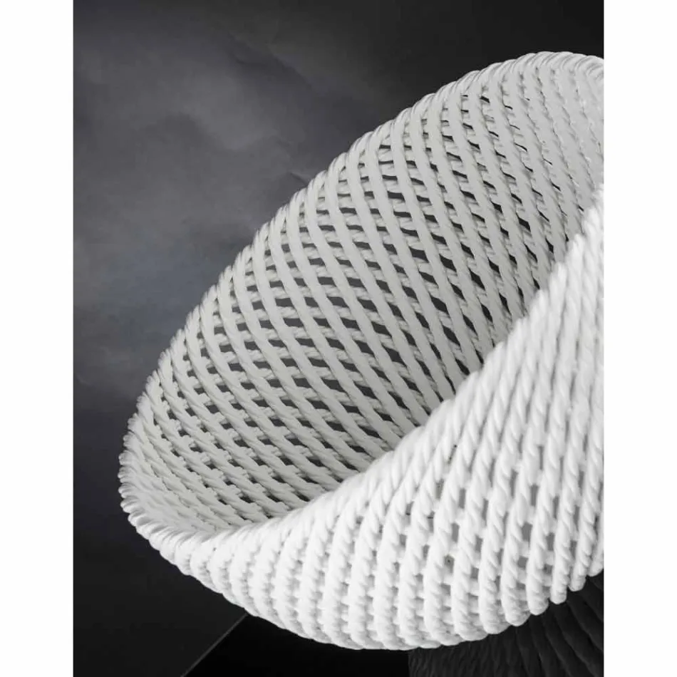 Vază ceramică manuală cu bătătură țesută Fabricată în Italia - Napoleon Viadurini