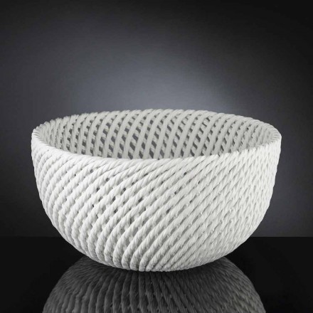 Vază ceramică manuală cu bătătură țesută Fabricată în Italia - Napoleon Viadurini