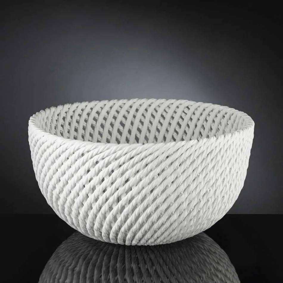 Vază ceramică manuală cu bătătură țesută Fabricată în Italia - Napoleon Viadurini