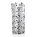 Vază din metal argintiu și sticlă Design cilindric elegant cu flori - Megghy