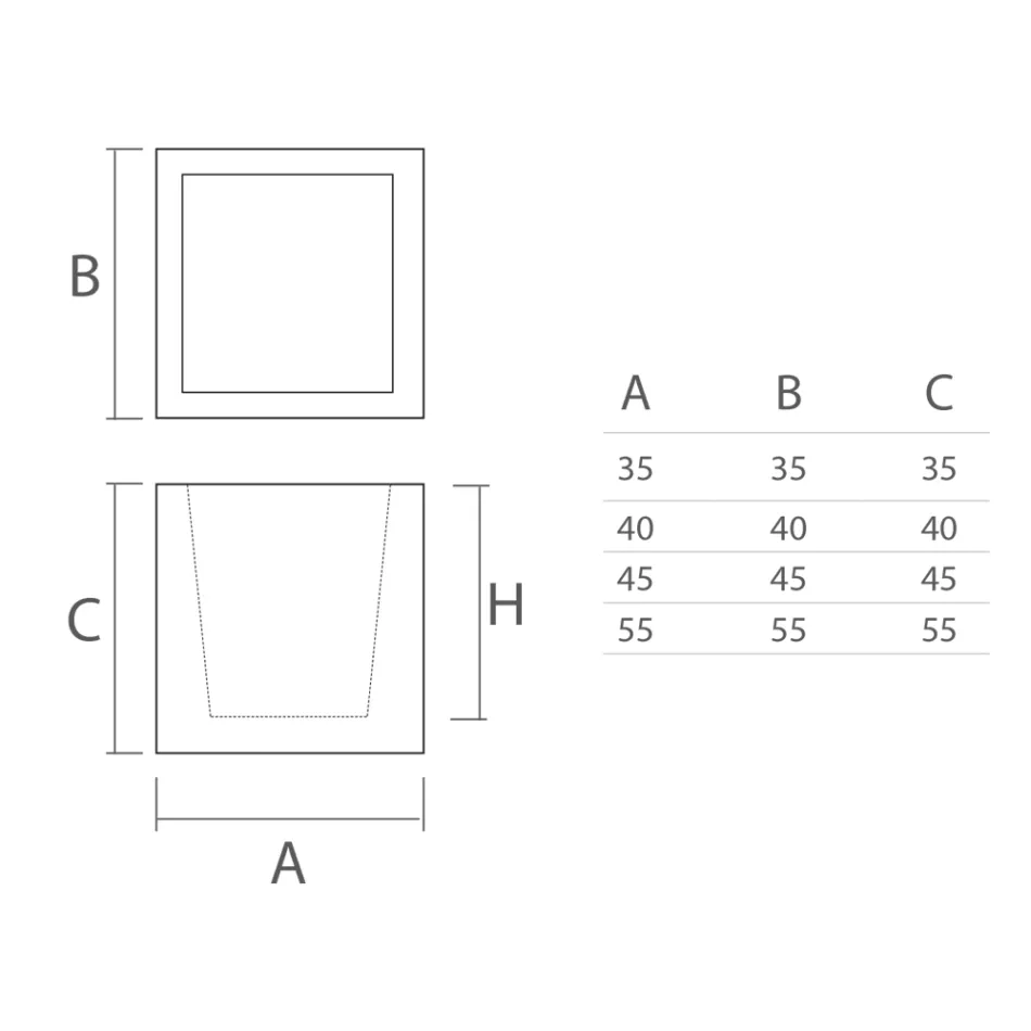 Vaza in Polietilena Colorata Forma Cubica Fabricata in Italia - Tonello Viadurini
