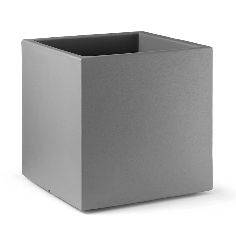 Vasă cu formă cubică din polietilenă colorată, fabricată în Italia - Tonello Viadurini