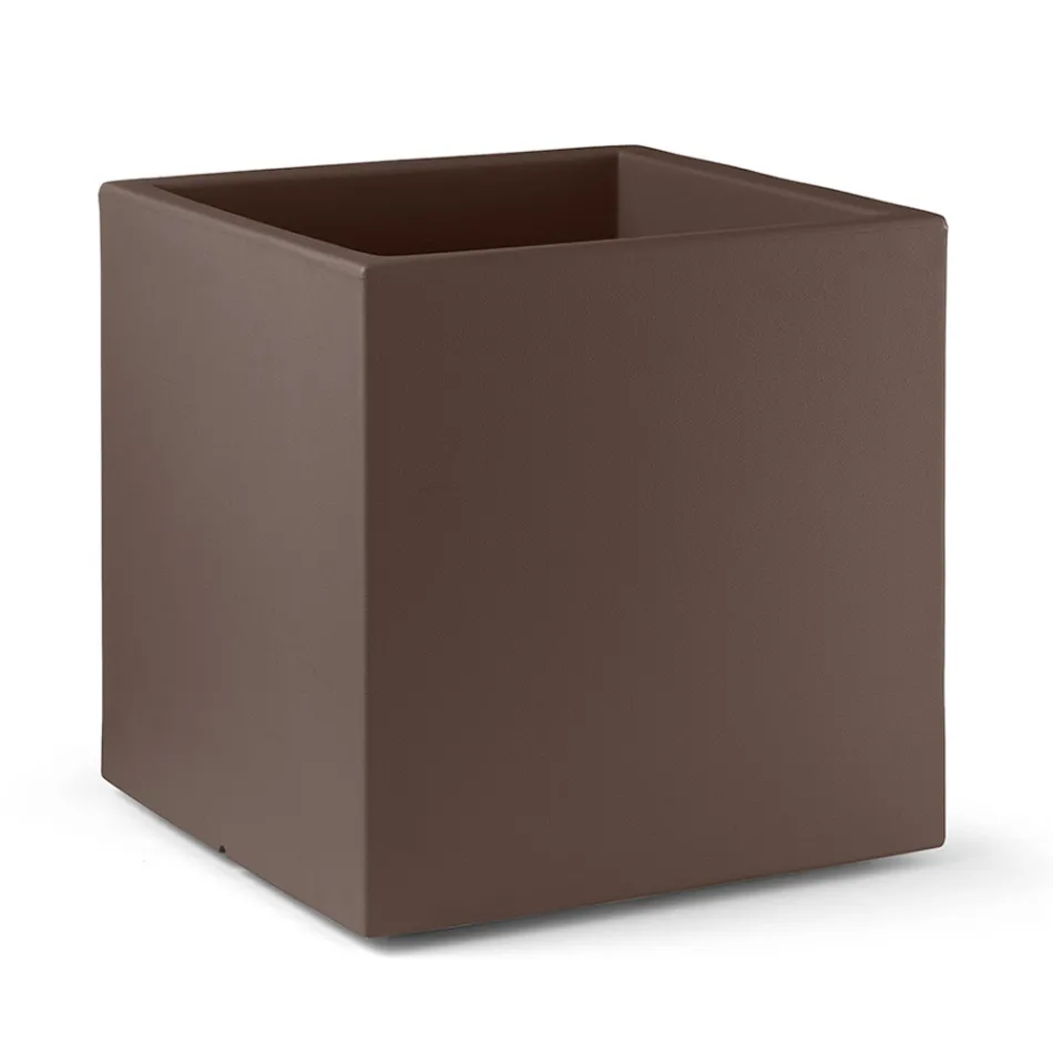 Vasă cu formă cubică din polietilenă colorată, fabricată în Italia - Tonello Viadurini