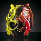 Vază de sticlă colorată cu Geckos Fabricată manual în Italia - Geco Viadurini