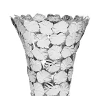 Vaza din sticlă și metal argintiu cu decorațiuni geometrice de lux - Chirico Viadurini